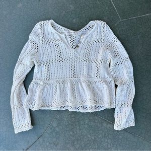 Crochet Sweater Lucky Brand White
